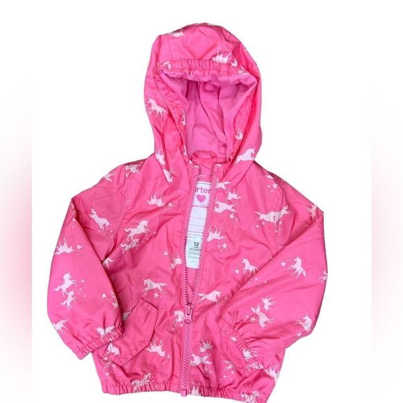 CARTERS Pink Unicorn Hoodie 12 Months #B0755 - Picture 2 of 6